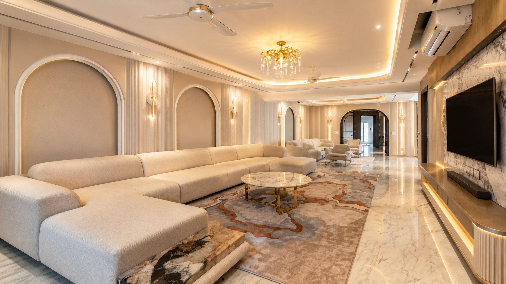 High-end interior with custom membrane built-ins