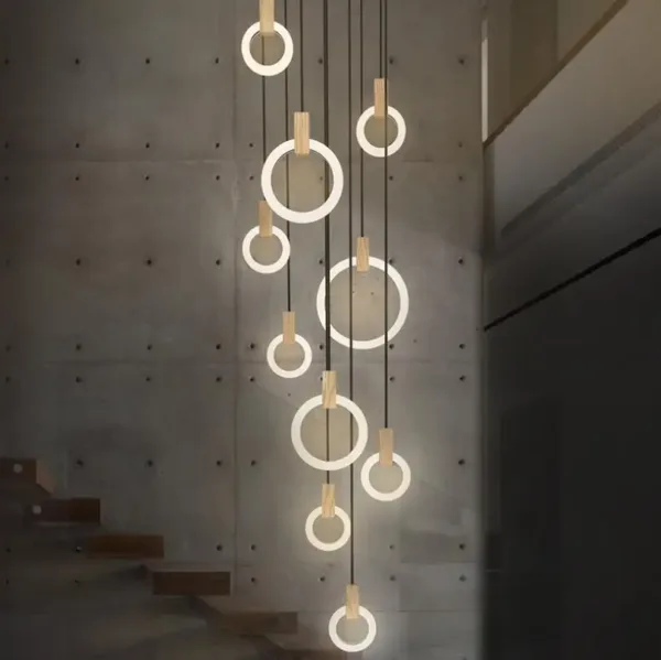 Acrylic Wooden LED Chandelier