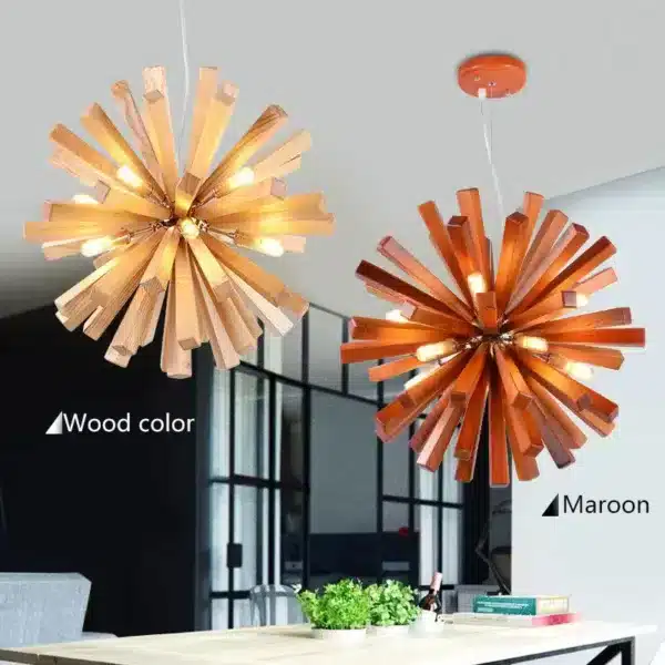 Modern Wood Bar Chandelier