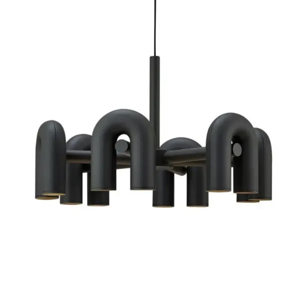 Postmodern U-shaped Metal Art Chandelier - Image 2